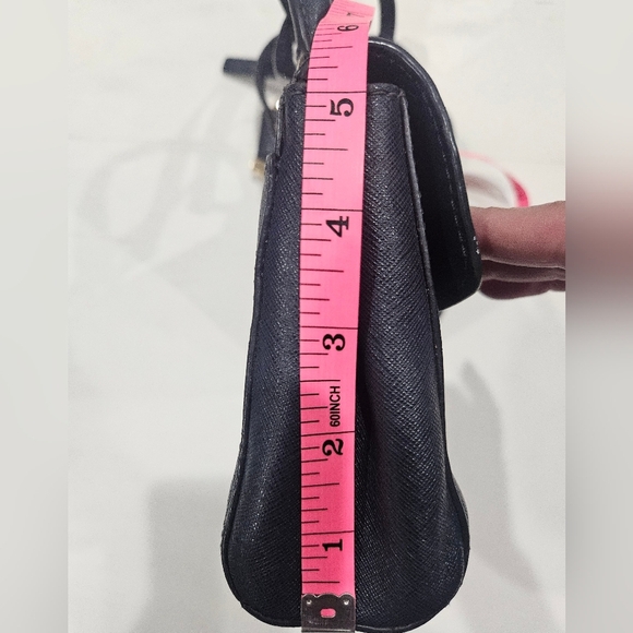 Michael Kors Ava Extra-Small Saffiano Leather Crossbody. Navy Blue & Gold Purse - Picture 5 of 13